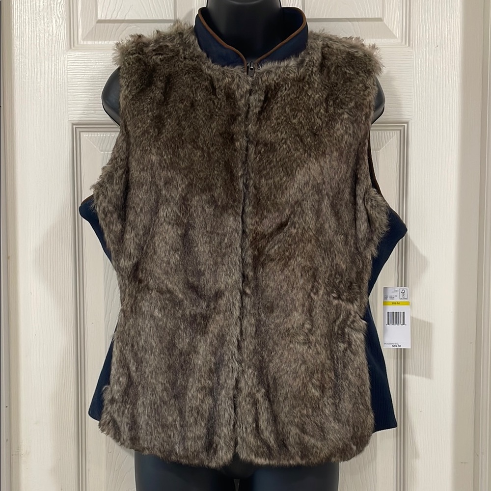 NWT Vintage America Blues Women's Faux Fur Vest